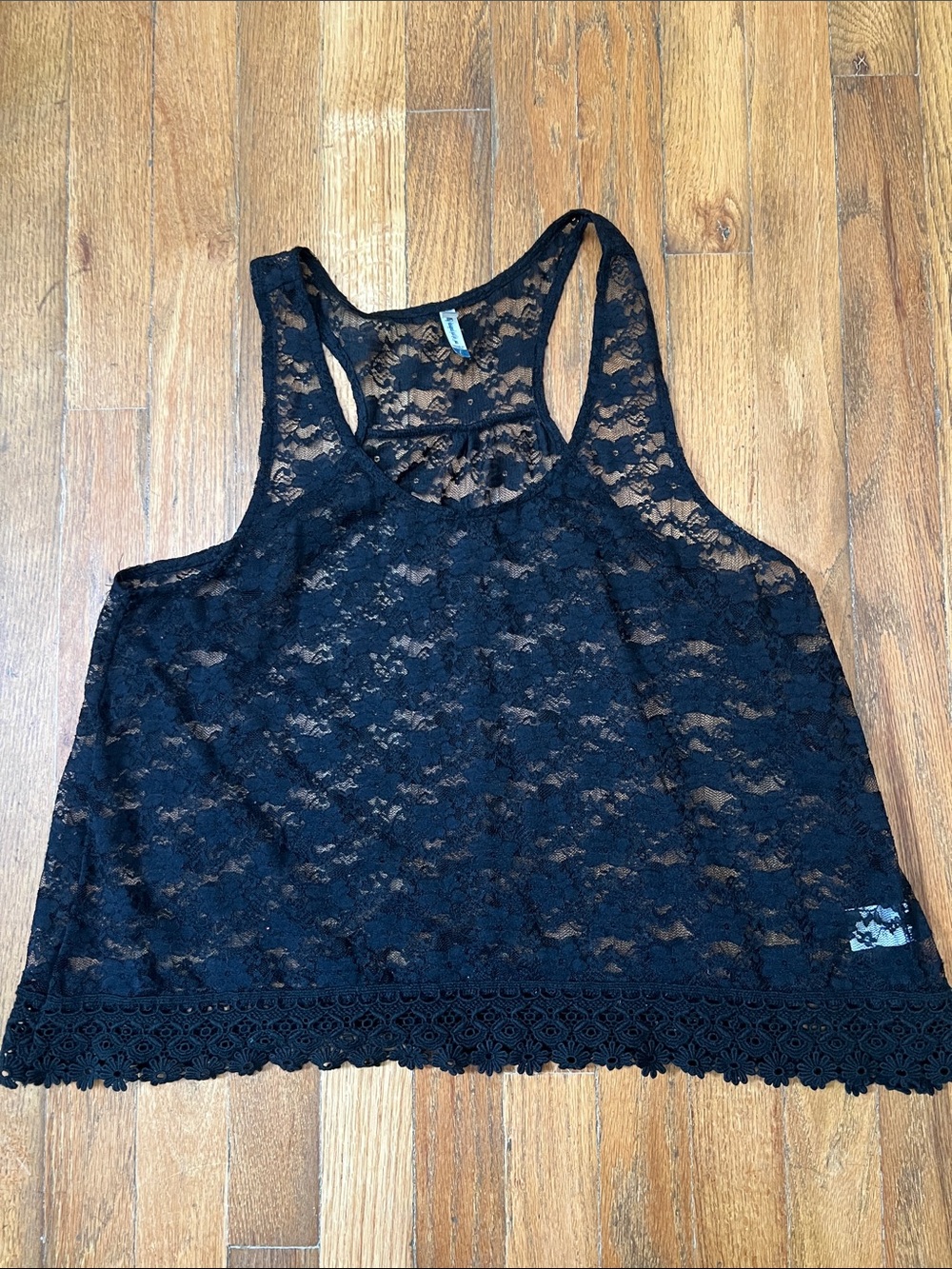 Wallflower Black Lace Racerback Tank Top